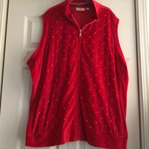 Quacker Factory Quilted rhinestone Vest